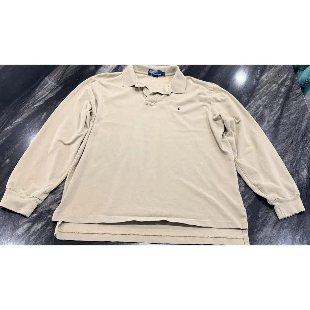 Polo Ralph Lauren Mens XL Long Sleeve Polo Shirt Pony Pique Preppy Golf Classic